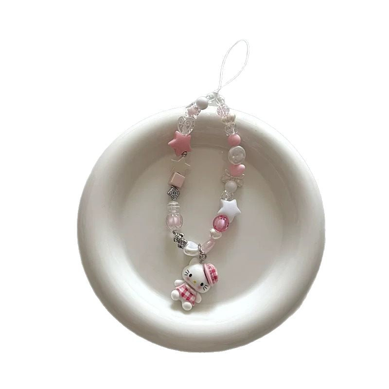 Cute Beaded Phone Charm & Wrist Strap