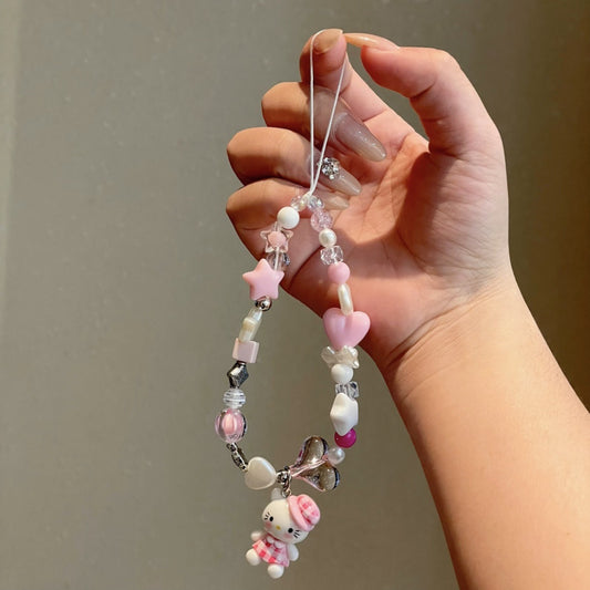 Cute Beaded Phone Charm & Wrist Strap