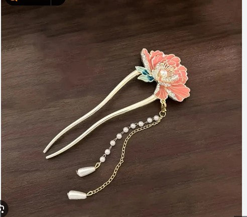Elegant Floral Pearl Hair Pin