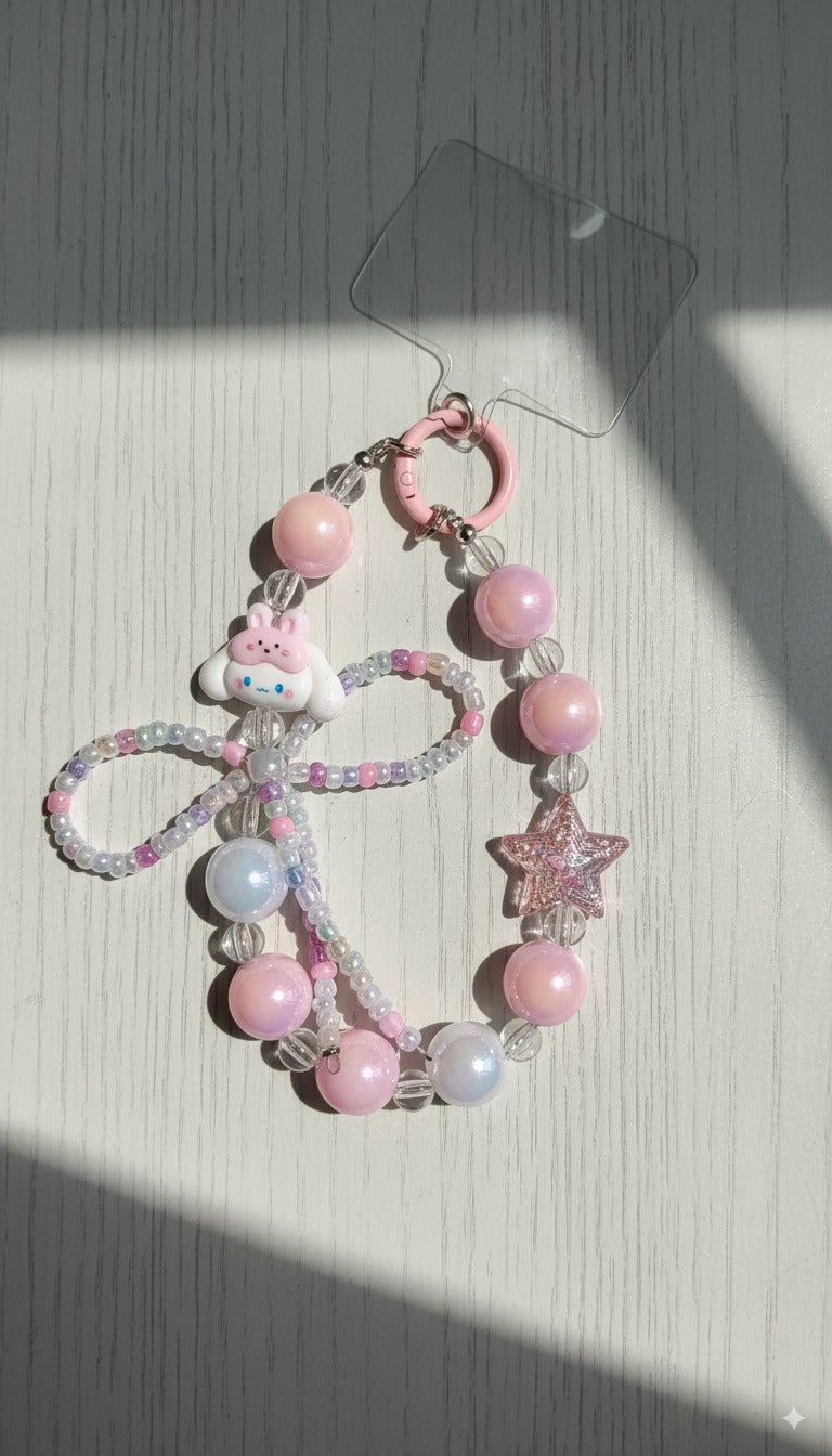 Cute Beaded Phone Charm & Wrist Strap