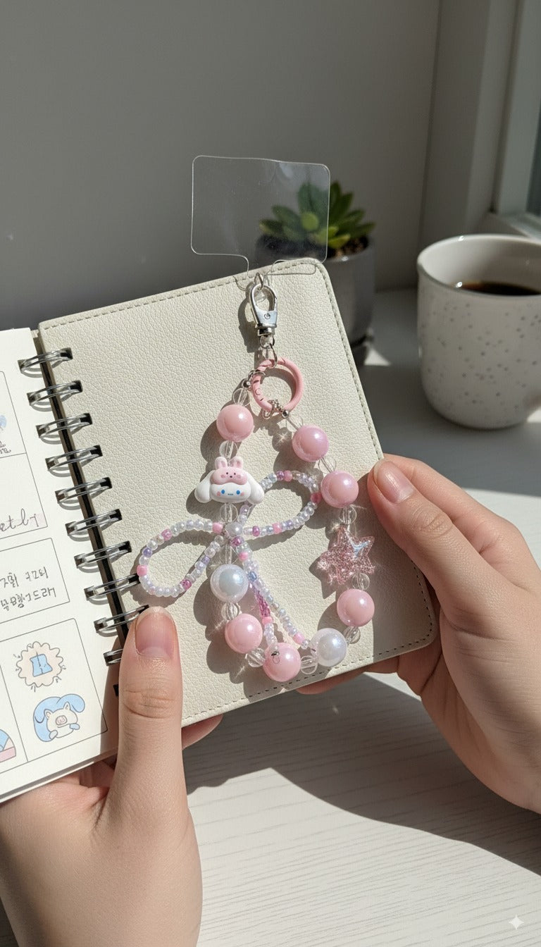 Cute Beaded Phone Charm & Wrist Strap