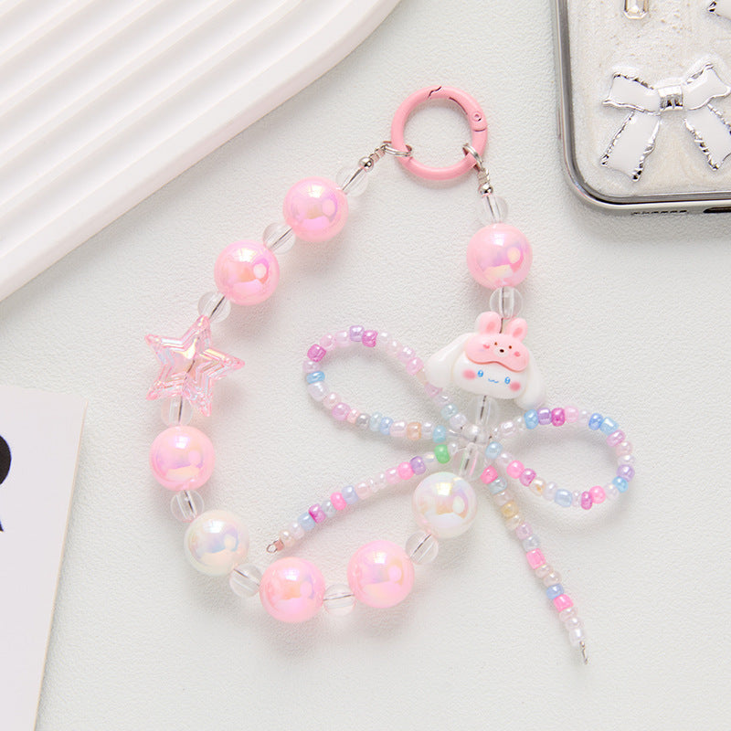 Cute Beaded Phone Charm & Wrist Strap