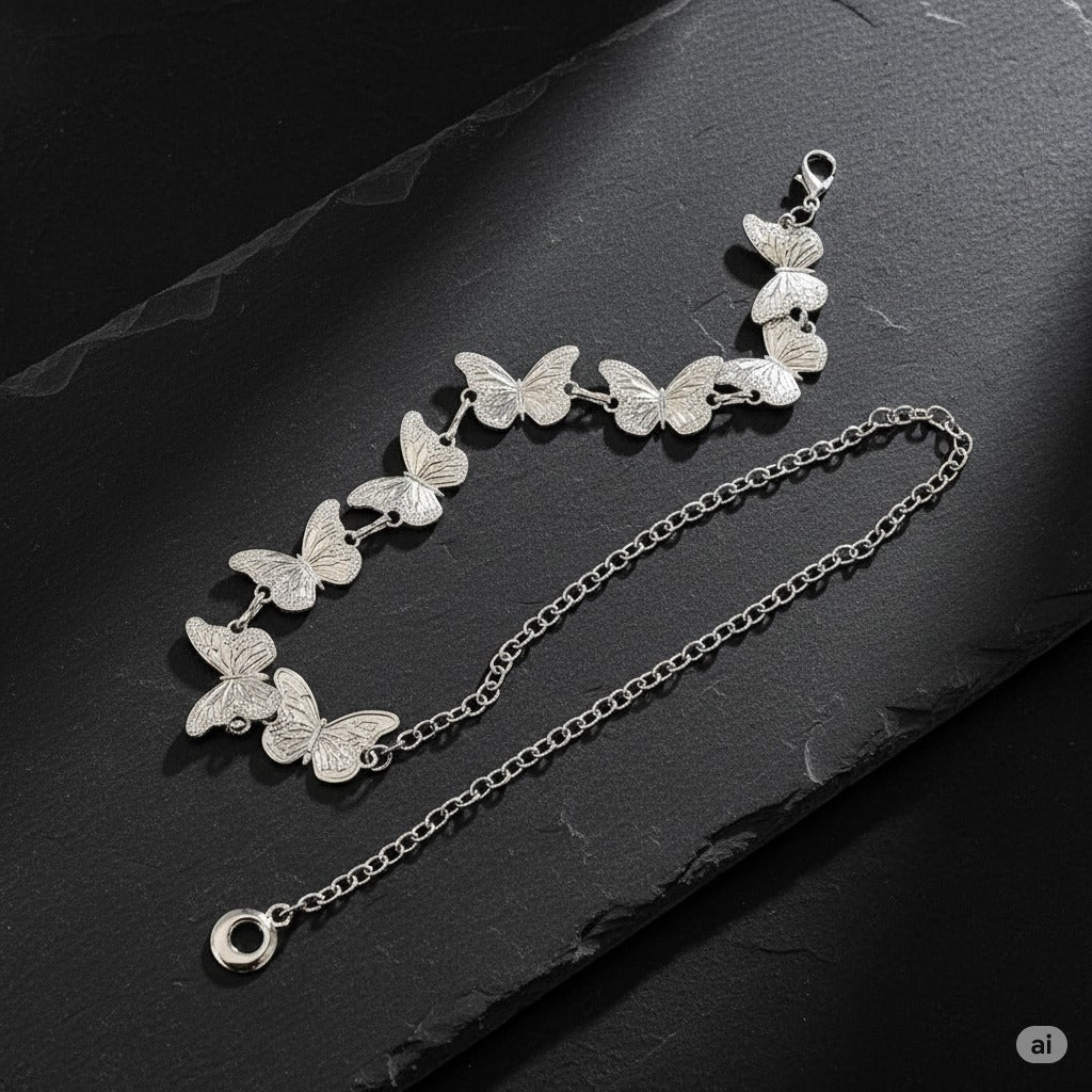Silver Butterfly Chain Belt