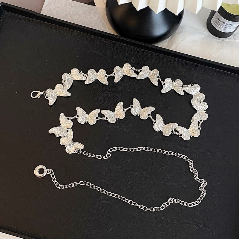 Silver Butterfly Chain Belt