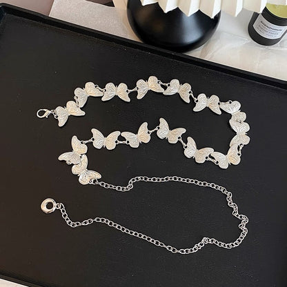 Silver Butterfly Chain Belt