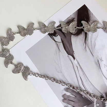 Silver Butterfly Chain Belt