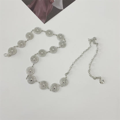 Silver Coin Chain Belt | Vintage Boho Waist Chain Accessory