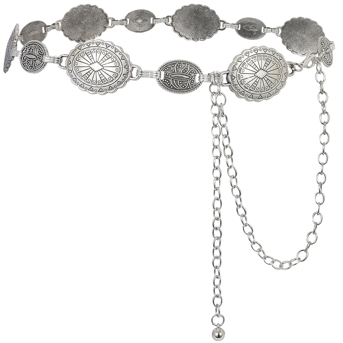 Silver Coin Chain Belt | Vintage Boho Waist Chain Accessory