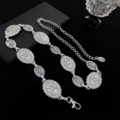 Silver Coin Chain Belt | Vintage Boho Waist Chain Accessory