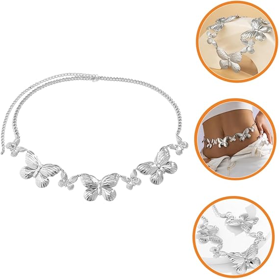 Silver Statement Butterfly Chain Belt