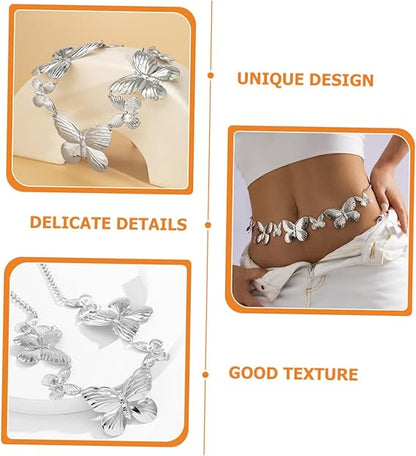 Silver Statement Butterfly Chain Belt