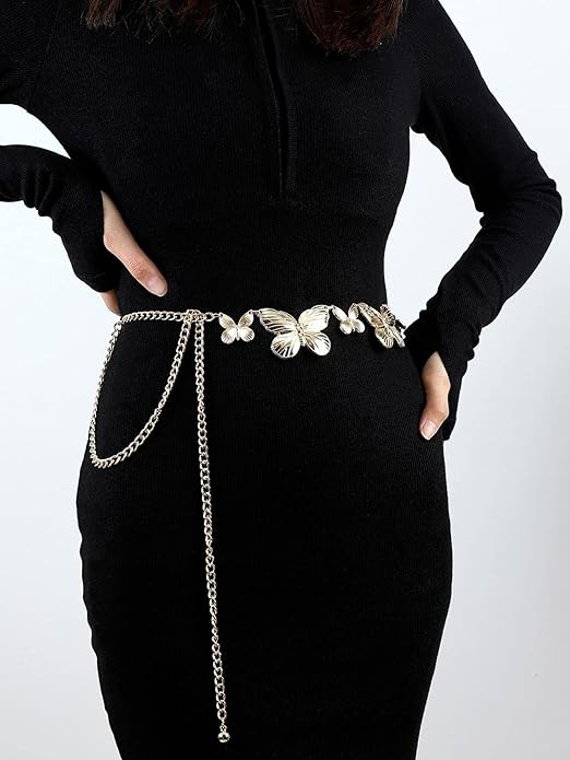 Silver Statement Butterfly Chain Belt