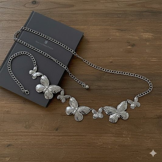 Silver Statement Butterfly Chain Belt